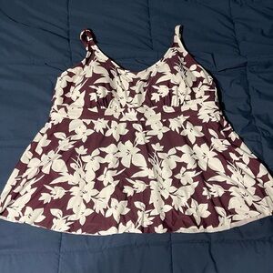 Kona Sol 20W tankini, maroon and white